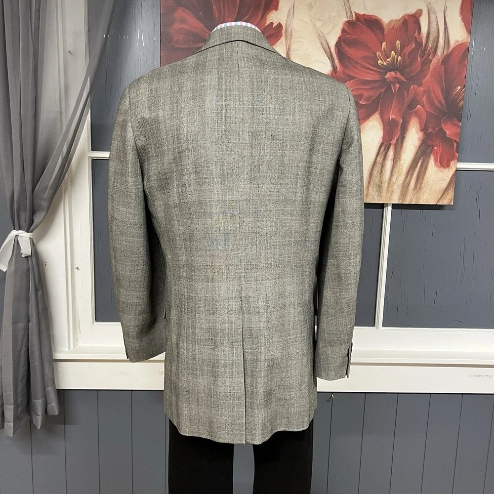 Tom James Blazer Bespoke Custom Fit Tailored Sport Coat Mens 44-Extra Long Gray